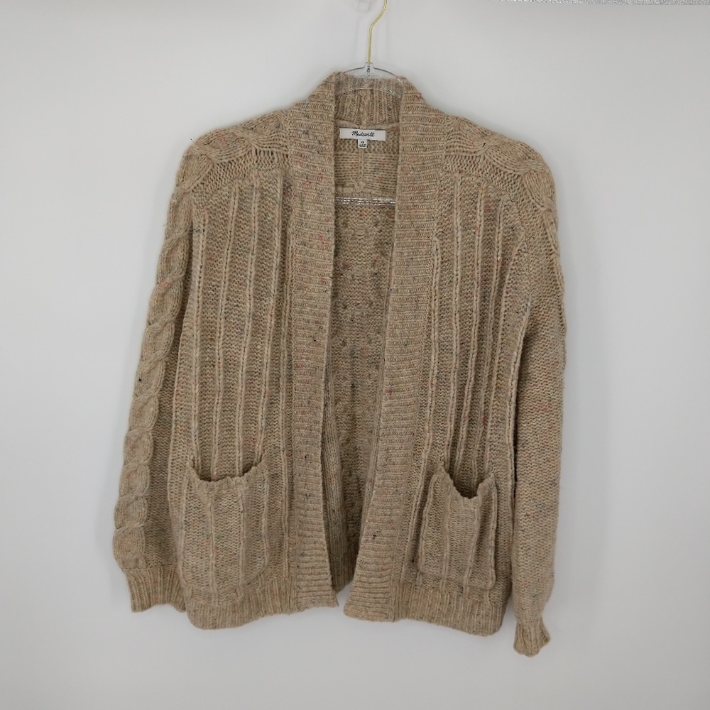 Madewell Tan Cable Knit Cardigan